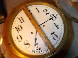 1800's SETH THOMAS 12 SIDED LARGE GALLERY 8 DAY WALL CLOCK, HAS #10 MOVEMENT