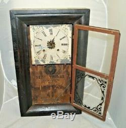 1850s 1870s Seth Thomas Painted Glass 8 Day Shelf Mantle Clock PARTS REPAIR