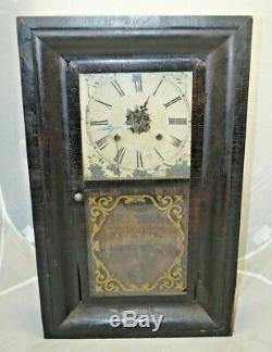 1850s 1870s Seth Thomas Painted Glass 8 Day Shelf Mantle Clock PARTS REPAIR