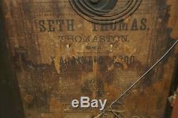 1850s 1870s Seth Thomas Painted Glass 8 Day Shelf Mantle Clock PARTS REPAIR
