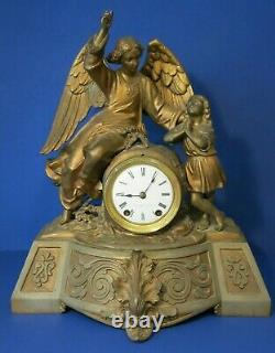 1872 Very Rare SETH THOMAS Antique CHILD PRAYER & GUARDIAN ANGEL Figural Clock