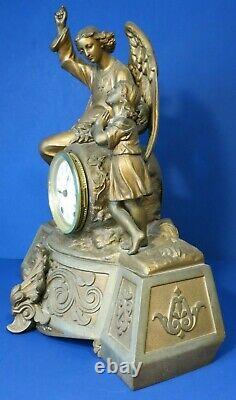 1872 Very Rare SETH THOMAS Antique CHILD PRAYER & GUARDIAN ANGEL Figural Clock
