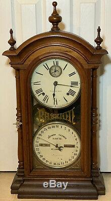 1875 Seth Thomas Fashion Southern Calendar Co. Wind Clock 26 High