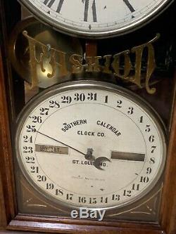 1875 Seth Thomas Fashion Southern Calendar Co. Wind Clock 26 High