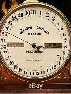 1875 Seth Thomas Fashion Southern Calendar Co. Wind Clock 26 High
