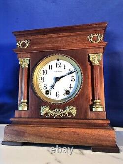 1878 Antique USA SETH THOMAS time & Strike, Clock, 2 Column, walnut Case