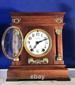 1878 Antique USA SETH THOMAS time & Strike, Clock, 2 Column, walnut Case