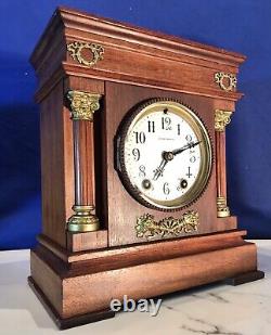 1878 Antique USA SETH THOMAS time & Strike, Clock, 2 Column, walnut Case