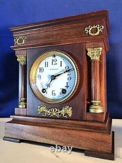 1878 Antique USA SETH THOMAS time & Strike, Clock, 2 Column, walnut Case