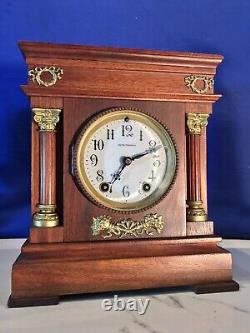 1878 Antique USA SETH THOMAS time & Strike, Clock, 2 Column, walnut Case