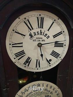 1878 Seth Thomas Fashion Southern Calendar Clock Co. Mantal clock working
