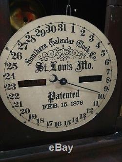 1878 Seth Thomas Fashion Southern Calendar Clock Co. Mantal clock working