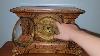 1880 S Seth Thomas Adamantine Brown Finish Mantel Clock