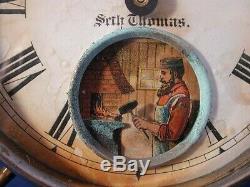1880's Seth Thomas Animated Anvil Blacksmith Alarm Clock