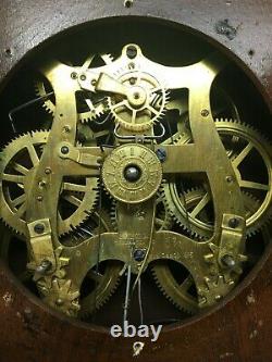 1880s Seth Thomas Eclipse Walnut Wall Clock Works Good