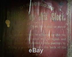 1888 SETH THOMAS WOODEN WALL CLOCK working