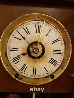 1888 Seth Thomas Noyer Parlor Alarme Horloge Avec Winward's Pat. Mécanisme De