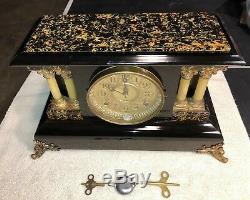 1890s Antique Seth Thomas Mantel Shelf Clock Working Adamantine