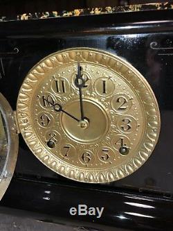 1890s Antique Seth Thomas Mantel Shelf Clock Working Adamantine