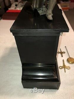 1890s Antique Seth Thomas Marble Slate Mantel Clock Open Escapement Working