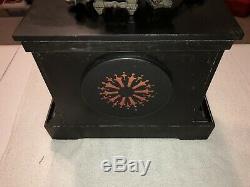 1890s Antique Seth Thomas Marble Slate Mantel Clock Open Escapement Working