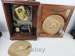 1895 Cased Victorian Mechanical Recording Ammeter Seth Thomas Clockwork Mvmt