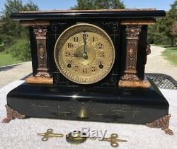 1899 Antique Seth Thomas Mantel Shelf Clock Working Correctly Adamantine