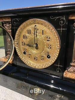 1899 Antique Seth Thomas Mantel Shelf Clock Working Correctly Adamantine