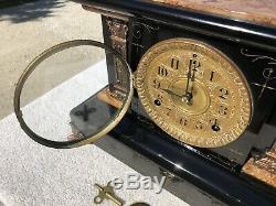 1899 Antique Seth Thomas Mantel Shelf Clock Working Correctly Adamantine