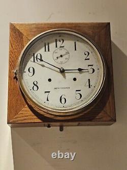 1900 SETH THOMAS Office No. 11 Oak Gallery Lobby 30 Day Oak Regulator Wall Clock