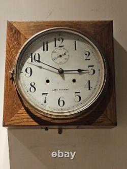 1900 SETH THOMAS Office No. 11 Oak Gallery Lobby 30 Day Oak Regulator Wall Clock