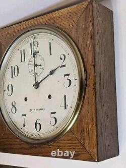 1900 SETH THOMAS Office No. 11 Oak Gallery Lobby 30 Day Oak Regulator Wall Clock