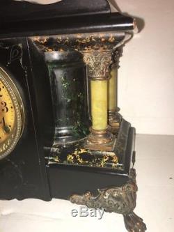 1900's Seth Thomas Antique Mantle Shelf Clock Adamantine Model 35 Shasta Larkin