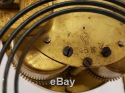 1908 SETH THOMAS Brass & Beveled Glass Corinthian Column Crystal Regulator Clock