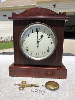 1910's Antique Seth Thomas Mantel Shelf Clock Working Adamantine
