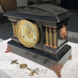 1910s Antique Seth Thomas Mantel Shelf Clock Working Correctly Adamantine