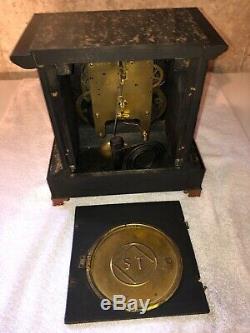 1910s Antique Seth Thomas Mantel Shelf Clock Working Correctly Adamantine