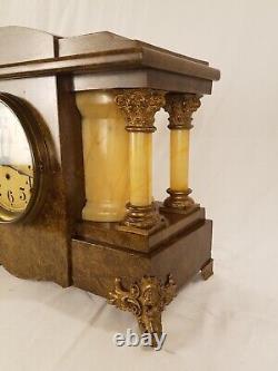 1915 Seth Thomas New Shasta Golden Bronze Adamantine Antique Mantel Clock