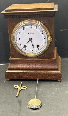 1916 Antique Seth Thomas Mahogany Wales Rectangle Mantle Clock Fully Working