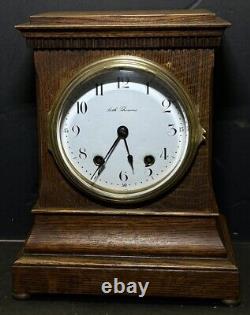 1916 Antique Seth Thomas Mahogany Wales Rectangle Mantle Clock Fully Working