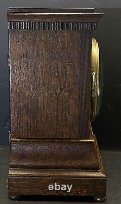 1916 Antique Seth Thomas Mahogany Wales Rectangle Mantle Clock Fully Working