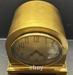 1920's Seth Thomas Doric No 4. 12 Dome Brass Finish Mantle Clock Working