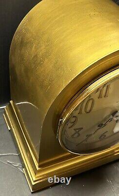 1920's Seth Thomas Doric No 4. 12 Dome Brass Finish Mantle Clock Working