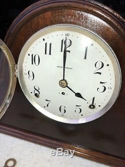 1930's Antique Seth Thomas Mantel Shelf Clock Camel Back Working Great