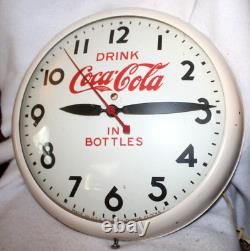 1930's COCA COLA CLOCK SETH THOMAS WORKS WELL 15 Diameter NR