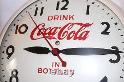 1930's COCA COLA CLOCK SETH THOMAS WORKS WELL 15 Diameter NR