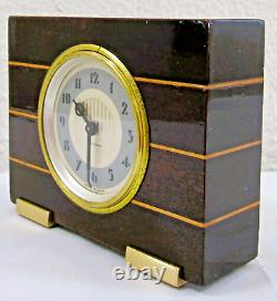 1930's Seth Thomas Art Deco Dark Walnut Collector's Table Clock