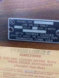 1940s Seth Thomas Mantle Electric Clock/ Staunton 2e Model#E504-000 oiled/tested