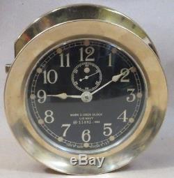 1941 Mark 1-Deck Clock, U. S. Navy 11481 Made by Seth Thomas in USA, BRASS SHIPS