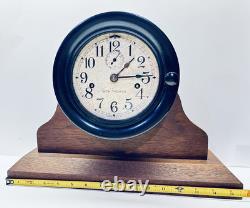 1950s Seth Thomas Lever 4 Bakelite Marine Maritime Non-Bell Clock withStand